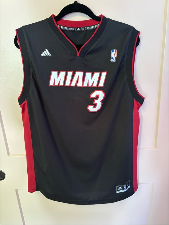 adidas Other - Adidas Miami Heat Dwyane Wade  Black and Red #3 Basketball Jersey
